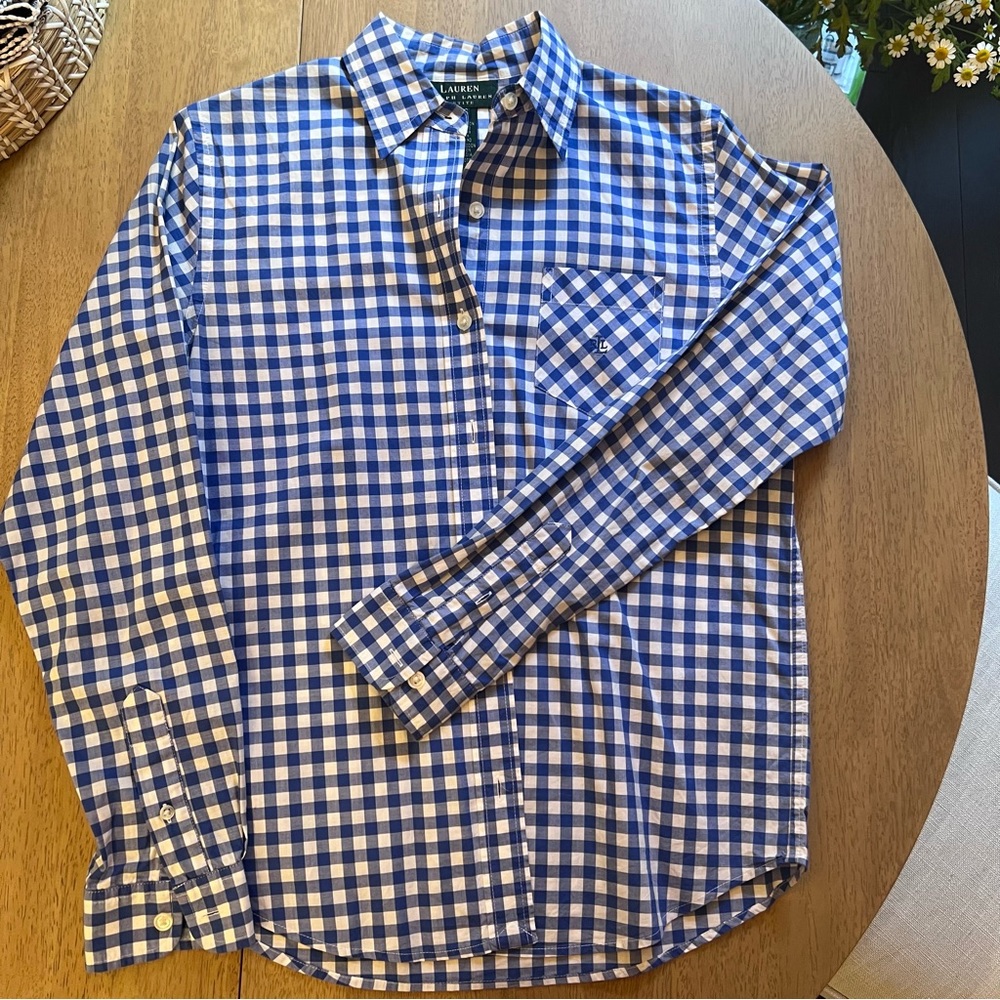 Lauren Ralph Lauren Blue Gingham Oxford shirt (women’s)